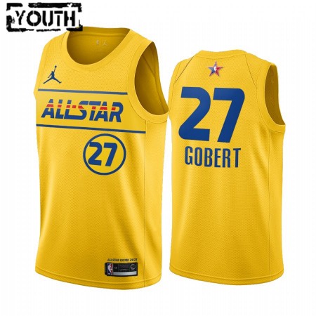 Maillot Basket Utah Jazz Rudy Gobert 27 2021 All-Star Jordan Brand Gold Swingman - Enfant